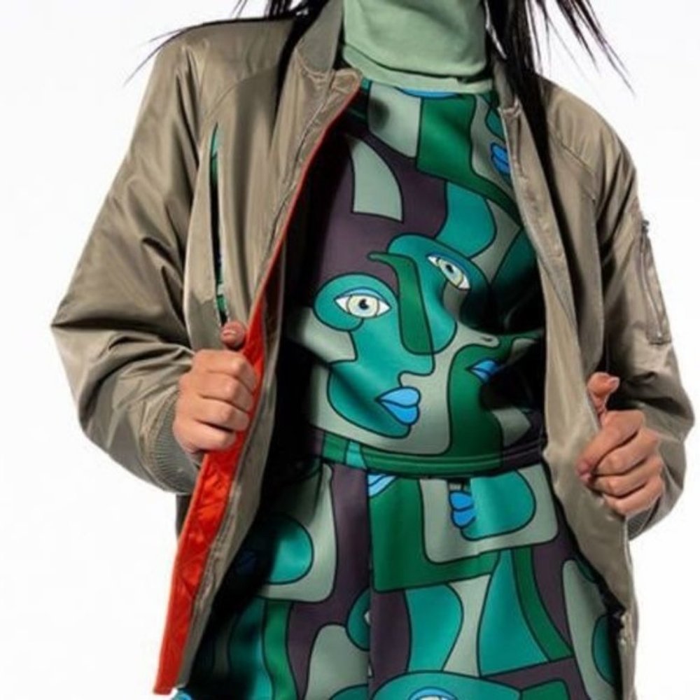 Miz Catching Flights: Olive Poncho Bomber - Picture 9 of 17